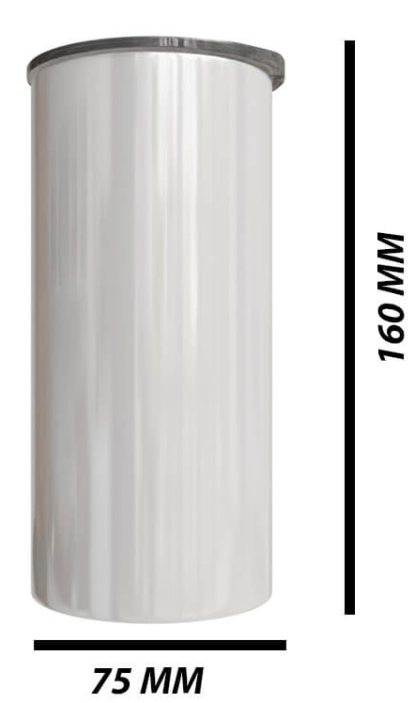 White skinny tumbler with print