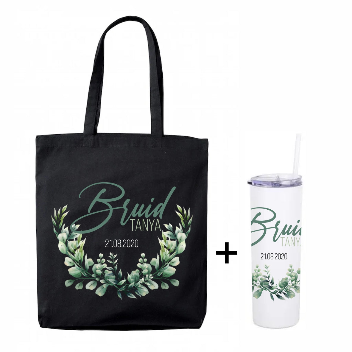 Bridal tote + tumbler combo