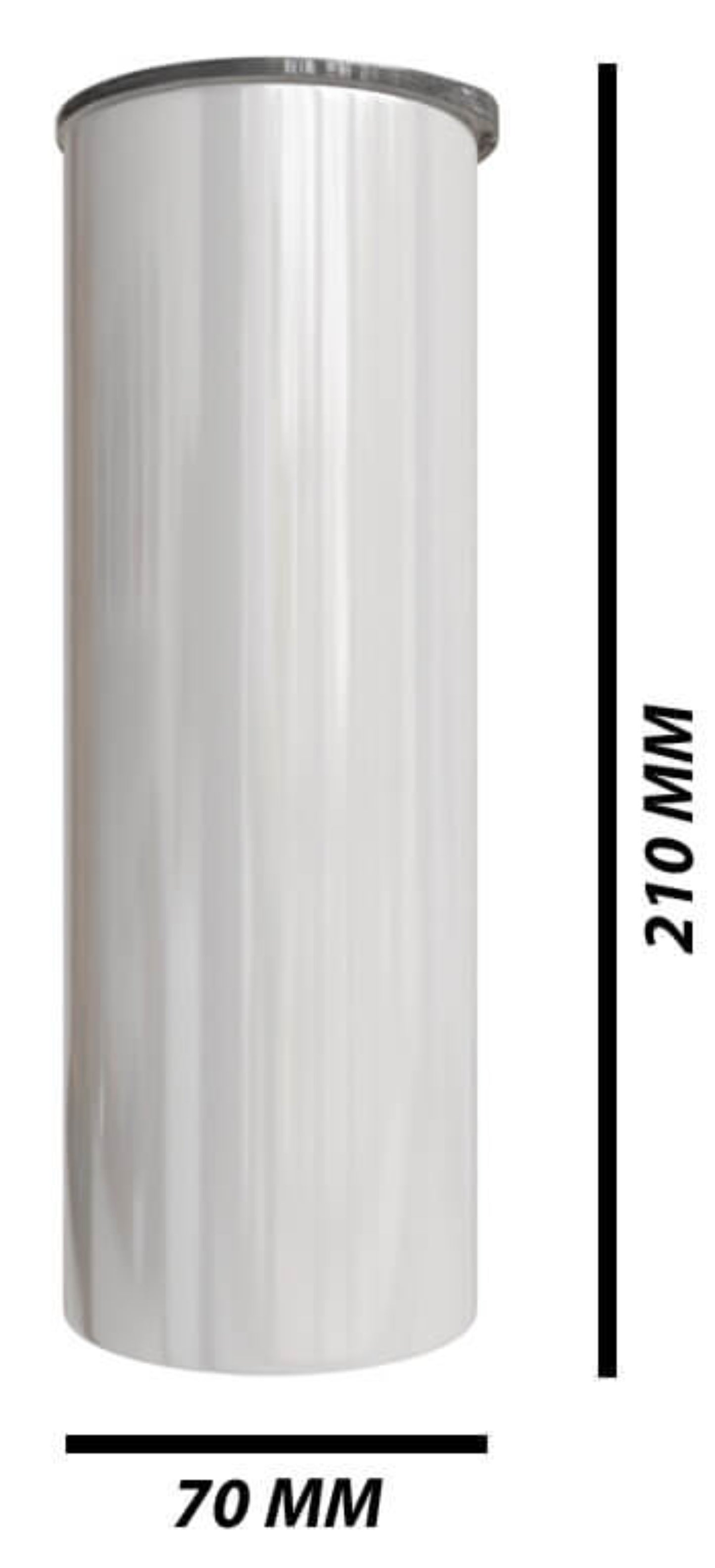 White skinny tumbler with print