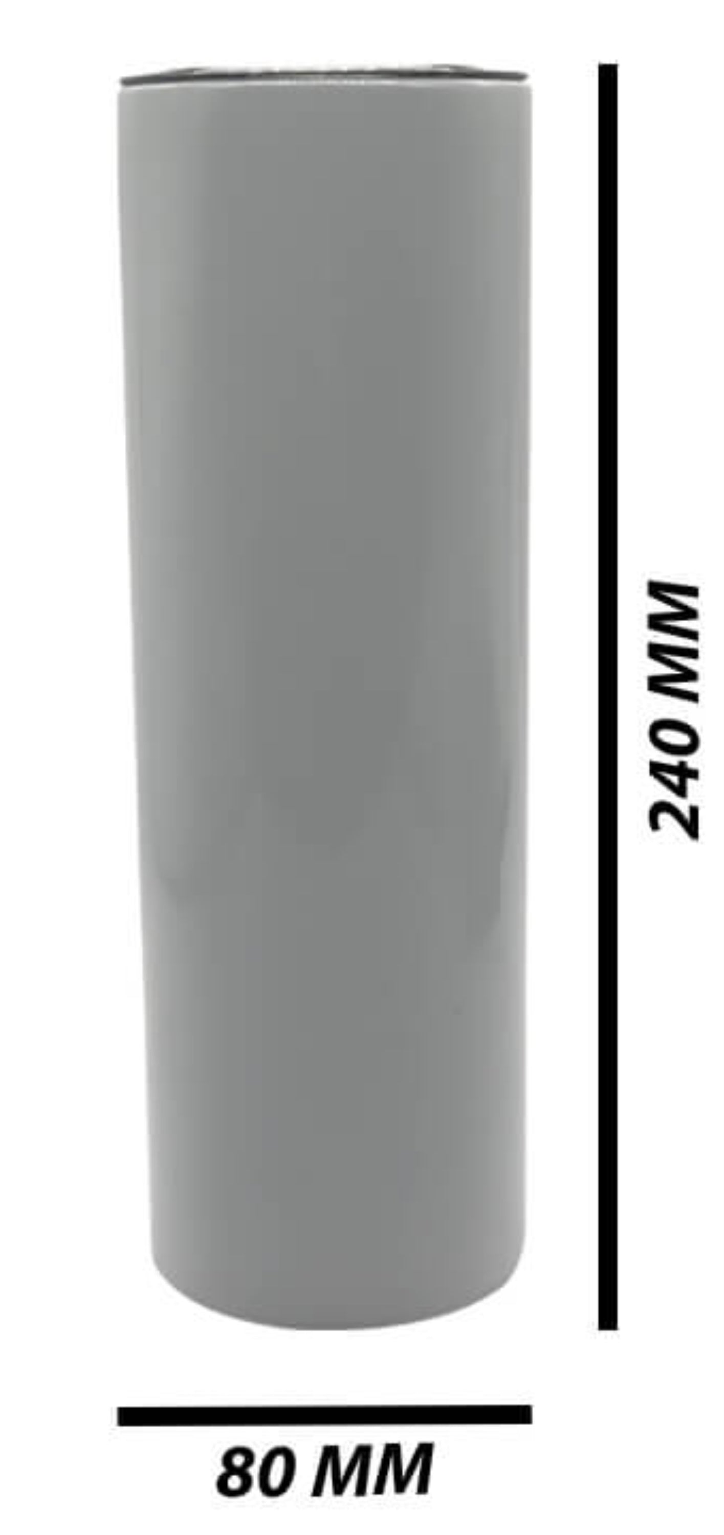 White skinny tumbler with print