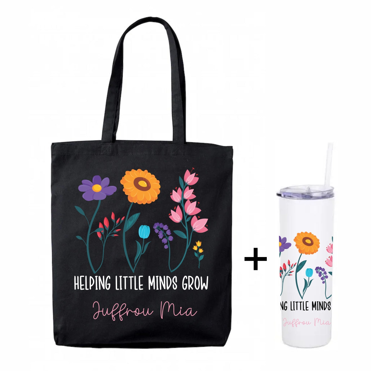 Teacher tote + skinny tumbler combo