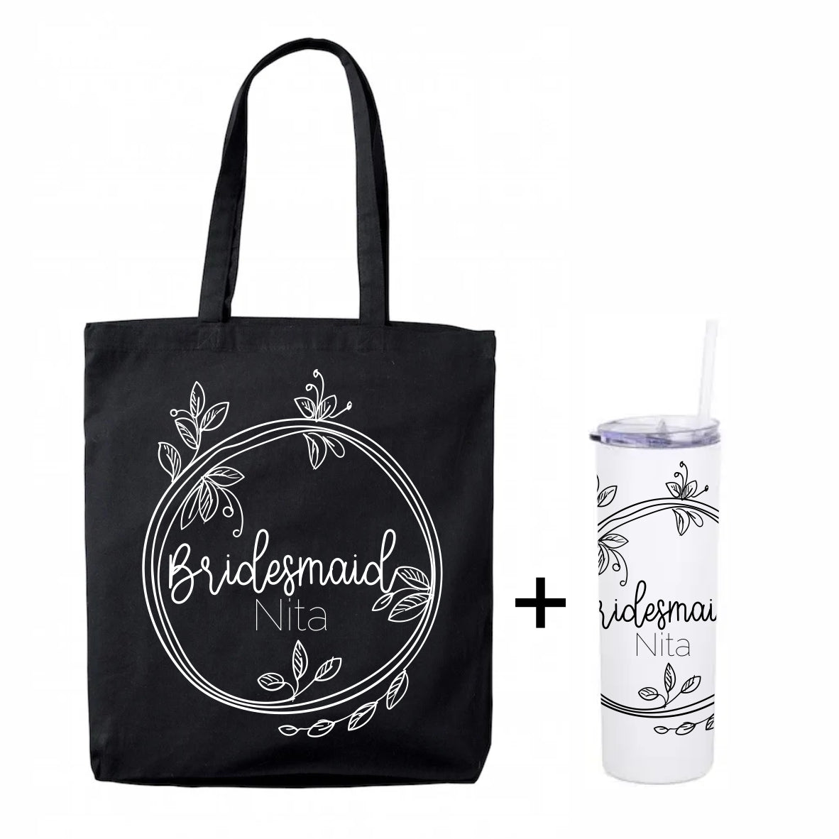 Bridal tote + tumbler combo