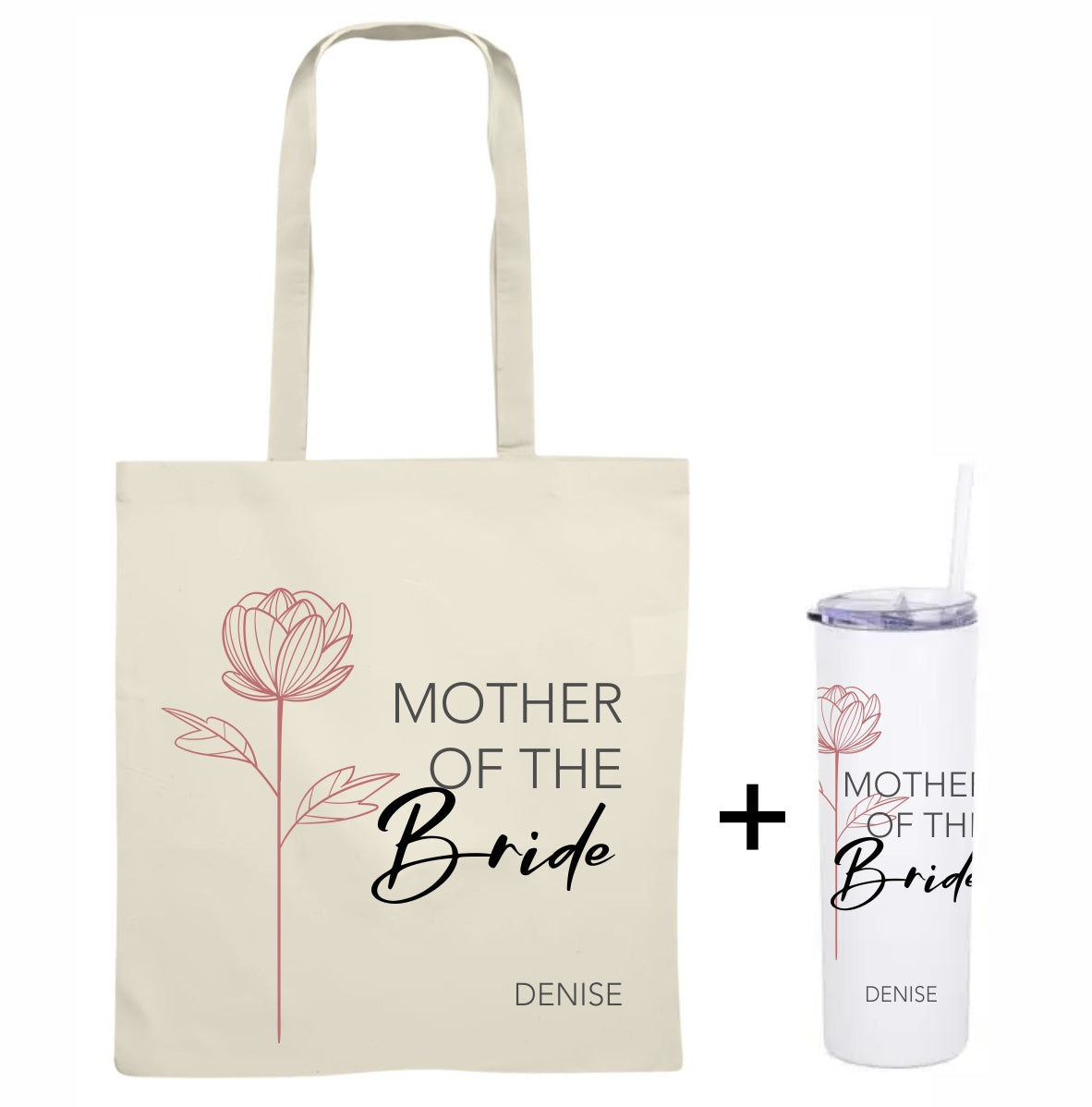 Bridal tote + tumbler combo