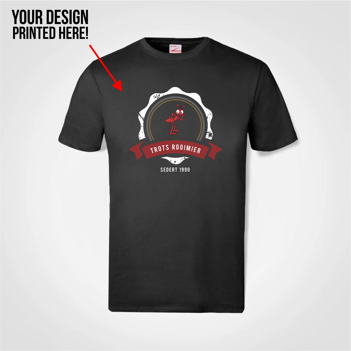 A4 DTF print on a promo tee (XS - L)