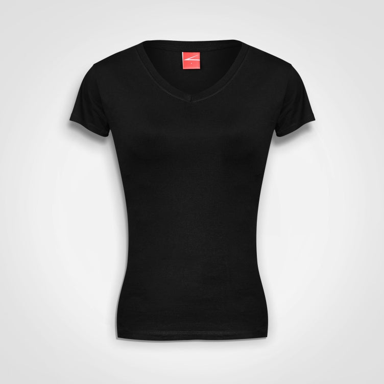 Ladies fitted V-neck tee