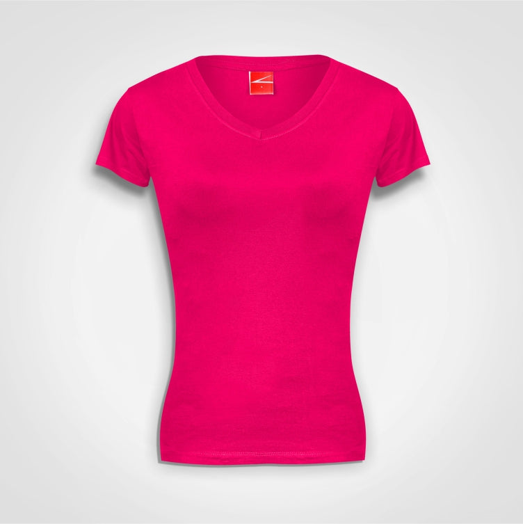 Ladies fitted V-neck tee