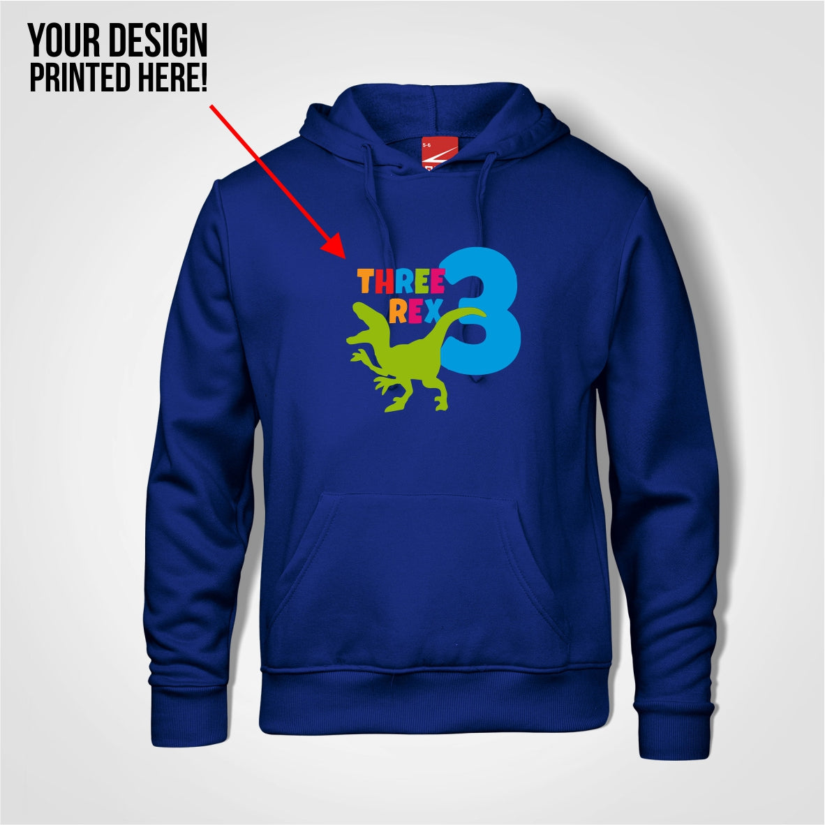 A5 DTF printed kids hoodie