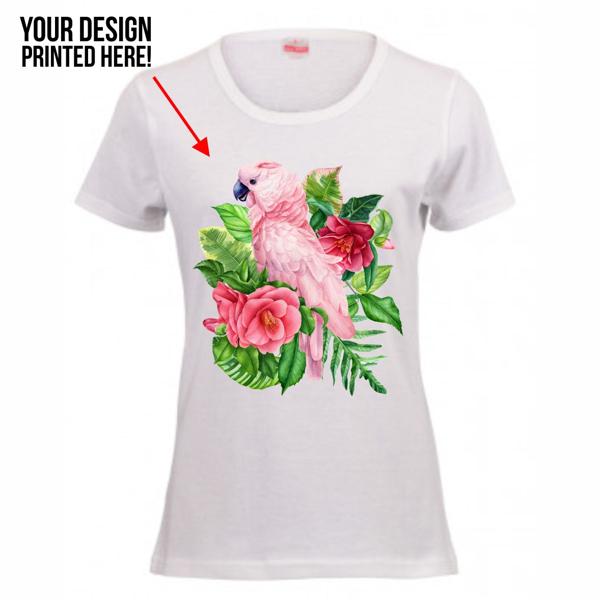 A3 DTF printed on Ladies fitted tee