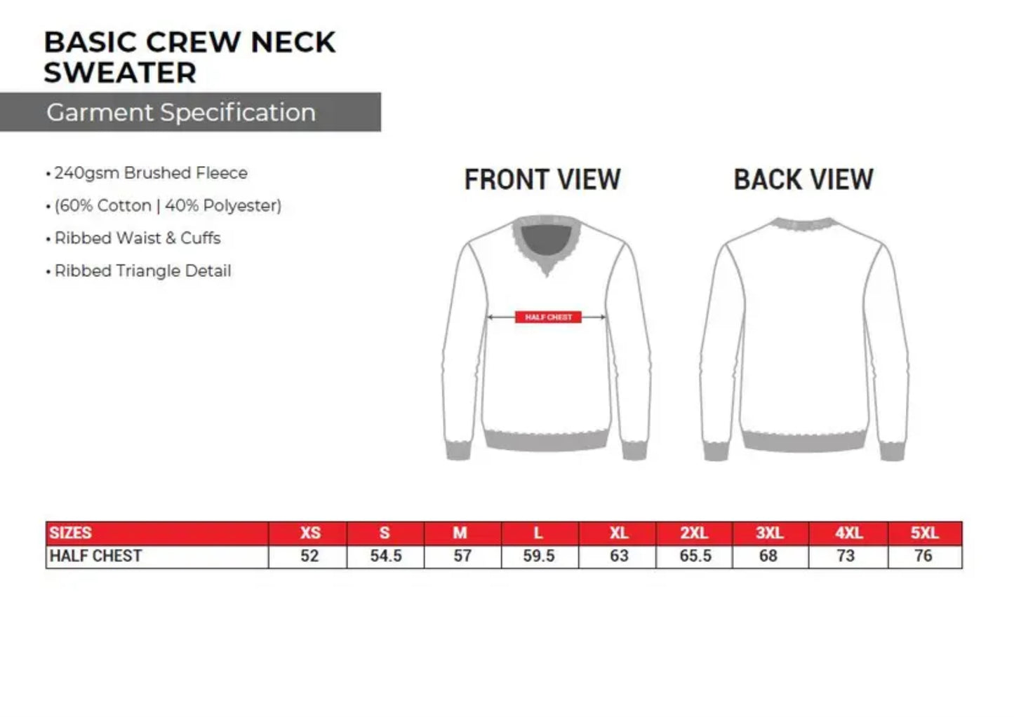 Basic Crew Neck Sweater (XS-XL)