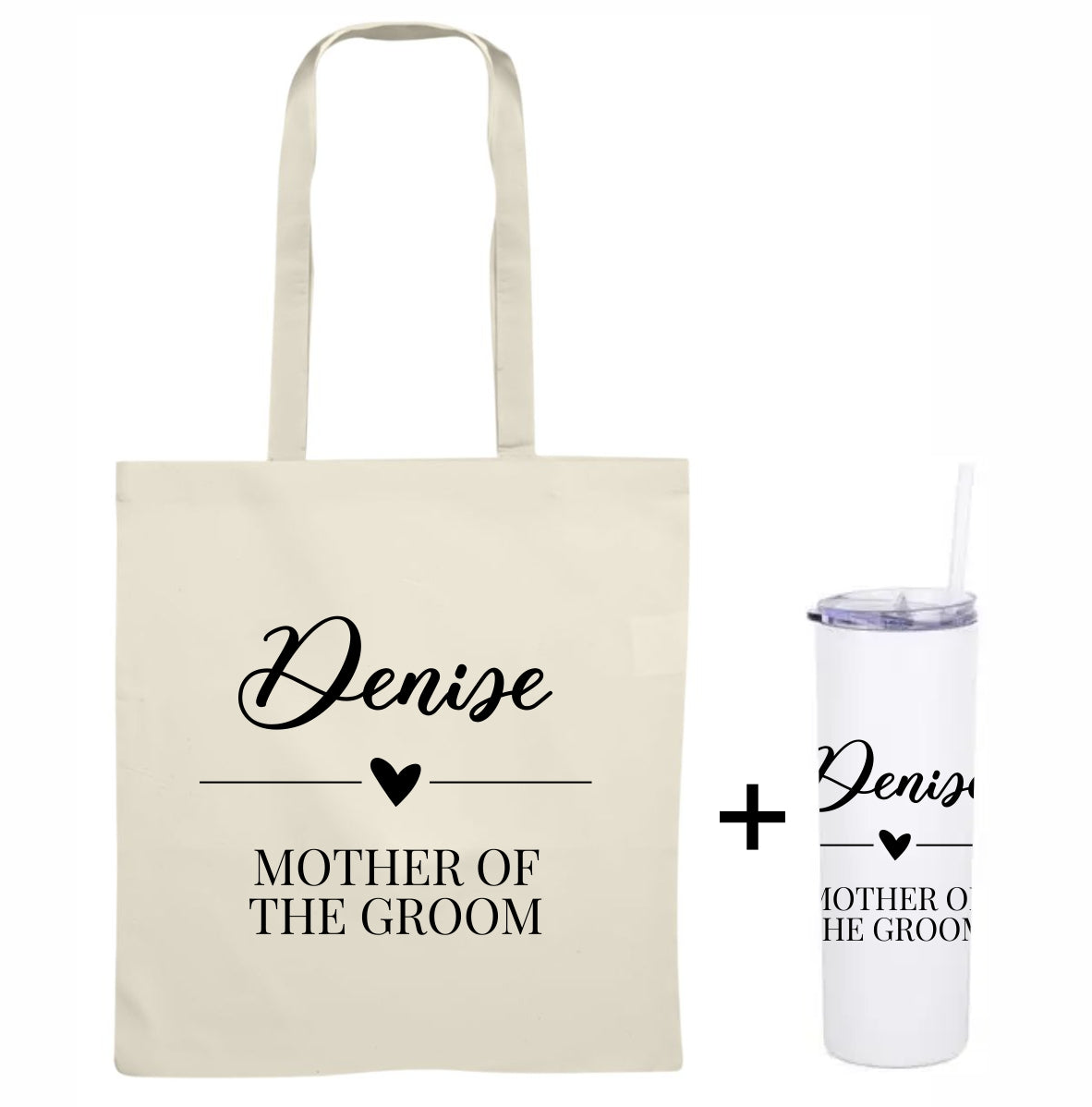 Bridal tote + tumbler combo