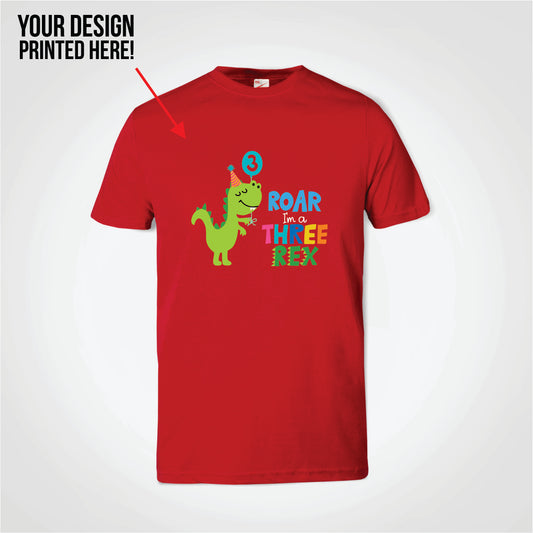 A5 DTF print on a kids promo tee