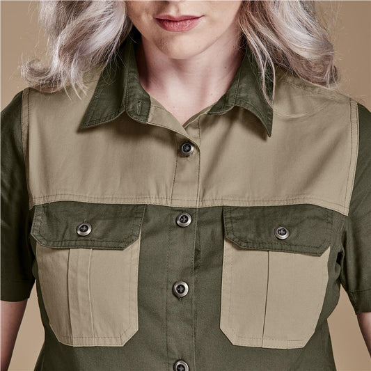 Ladies Serengeti 2 tone bush shirt