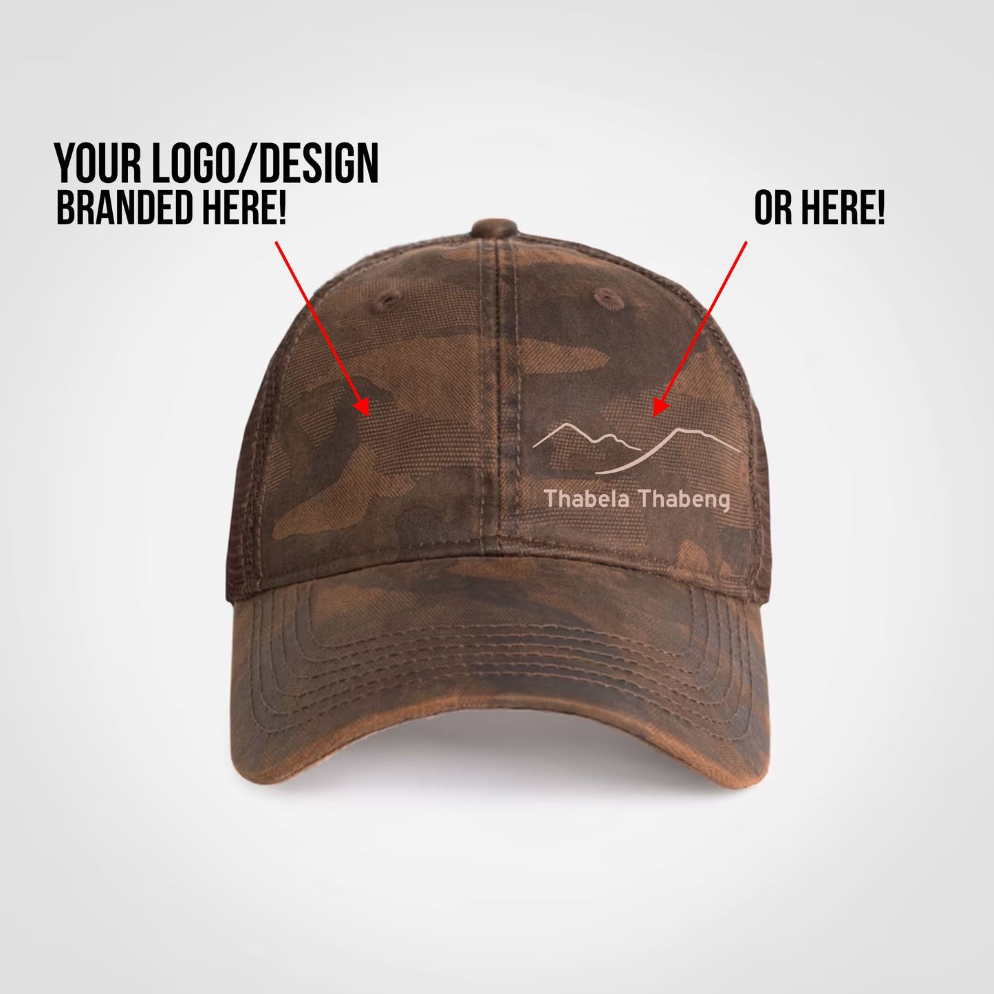 Oilskin camo trucker cap