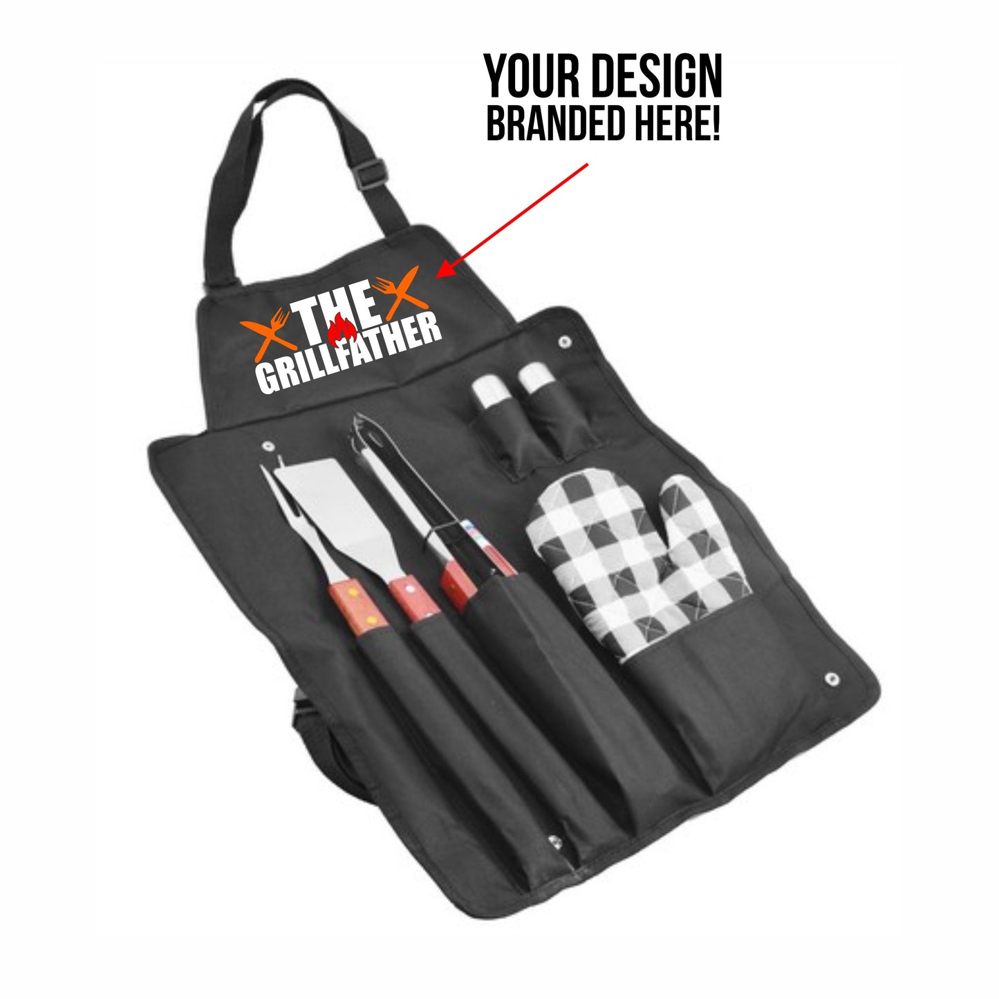 Wooden Braai Apron set incl print