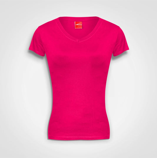 Ladies fitted V-neck tee