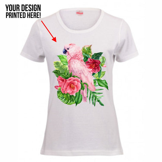 A3 DTF printed on Ladies fitted tee