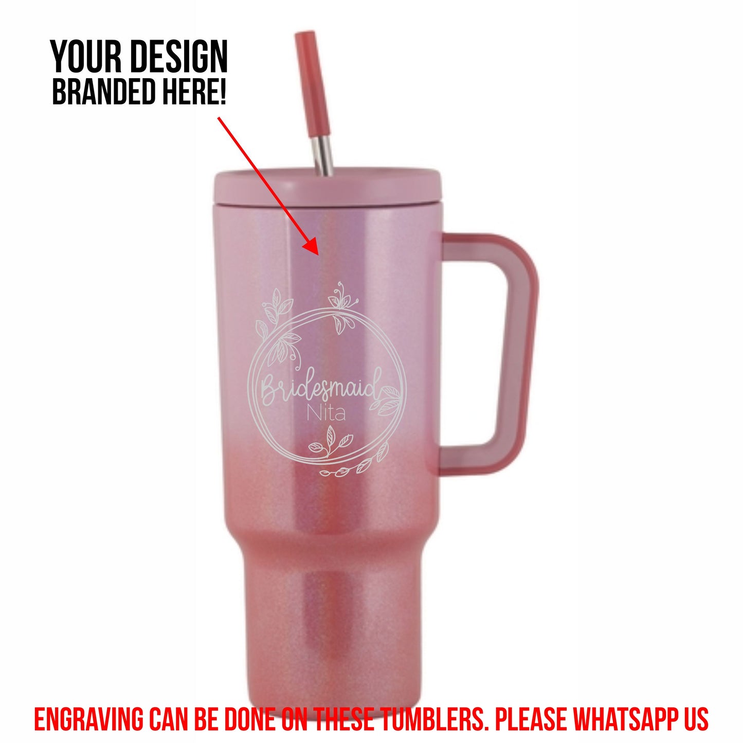 1200ml Gradient Glitter Travel Mug