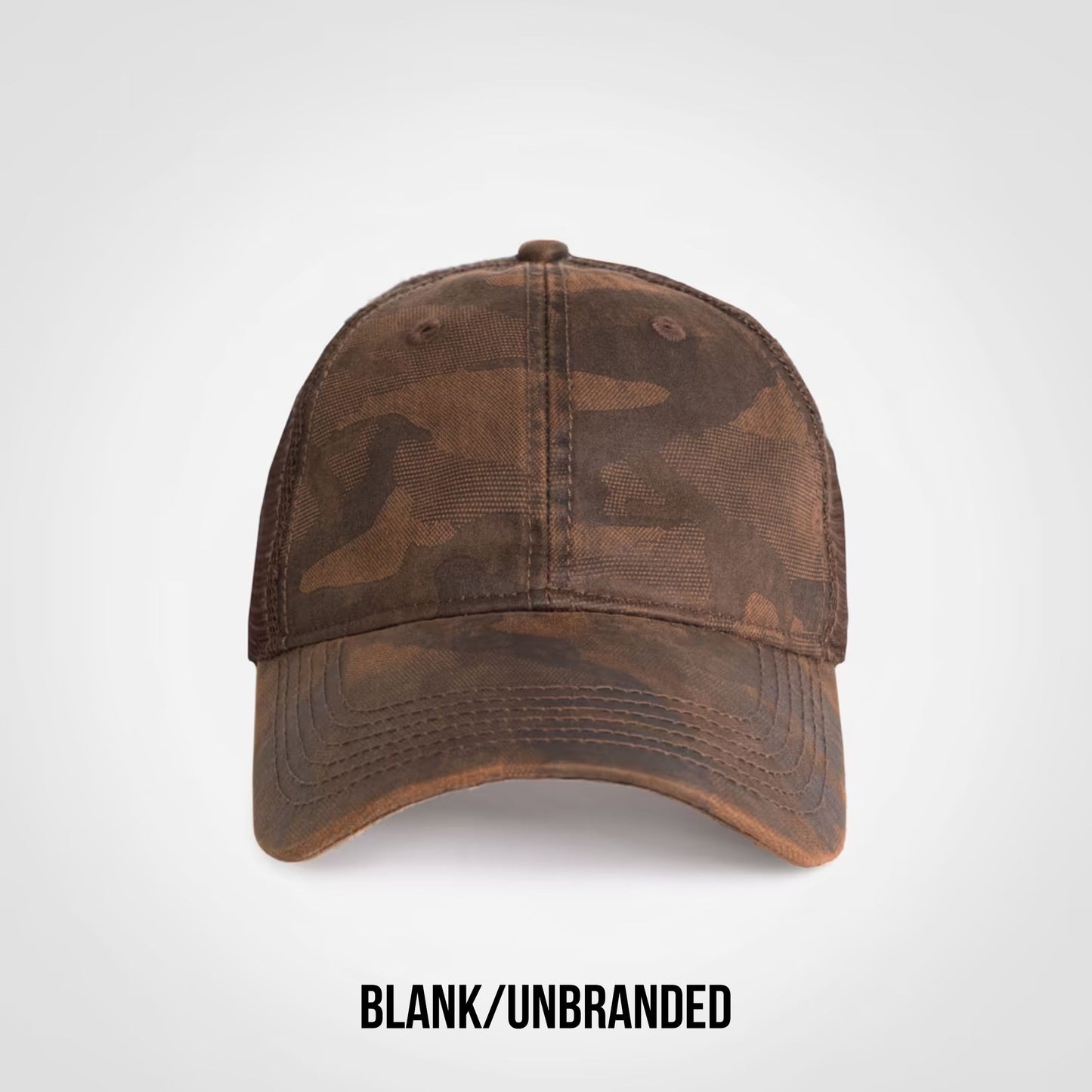 Oilskin camo trucker cap